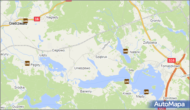 mapa Sząbruk, Sząbruk na mapie Targeo