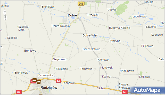 mapa Szczeblotowo, Szczeblotowo na mapie Targeo