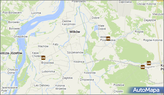 mapa Szczekarków-Kolonia, Szczekarków-Kolonia na mapie Targeo