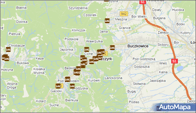 mapa Szczyrk, Szczyrk na mapie Targeo