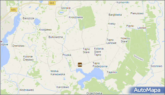 mapa Tajno Stare, Tajno Stare na mapie Targeo