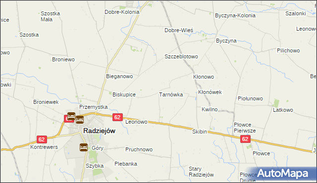 mapa Tarnówka gmina Radziejów, Tarnówka gmina Radziejów na mapie Targeo