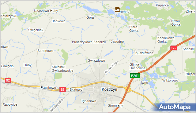 mapa Tarnowo gmina Kostrzyn, Tarnowo gmina Kostrzyn na mapie Targeo