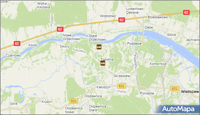 mapa Topolina, Topolina na mapie Targeo