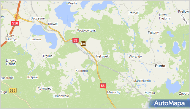 mapa Trękusek, Trękusek na mapie Targeo