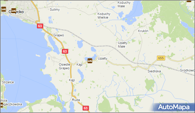 mapa Upałty, Upałty na mapie Targeo