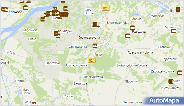 mapa Uściąż, Uściąż na mapie Targeo