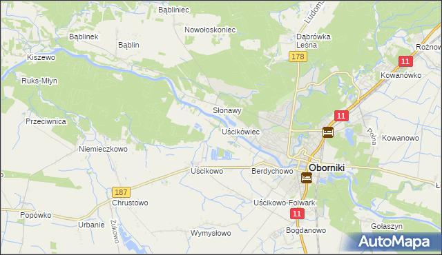 mapa Uścikówiec, Uścikówiec na mapie Targeo