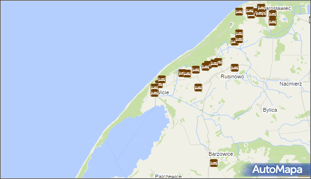 mapa Wicie gmina Darłowo, Wicie gmina Darłowo na mapie Targeo
