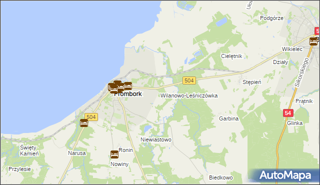 mapa Wilanowo-Leśniczówka, Wilanowo-Leśniczówka na mapie Targeo