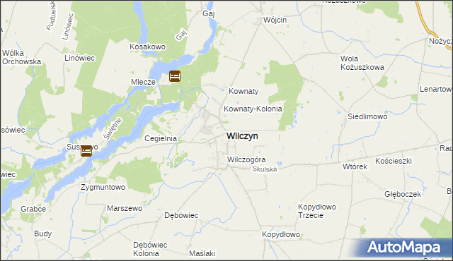 mapa Wilczyn powiat koniński, Wilczyn powiat koniński na mapie Targeo