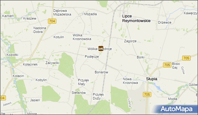 mapa Winna Góra gmina Słupia, Winna Góra gmina Słupia na mapie Targeo