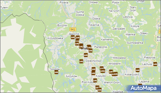 mapa Wisła, Wisła na mapie Targeo
