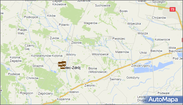mapa Włosnowice, Włosnowice na mapie Targeo