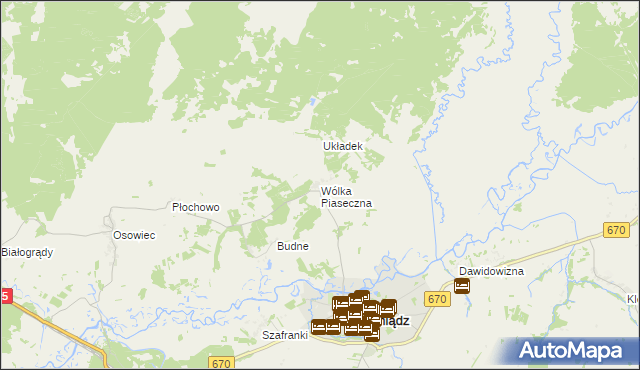 mapa Wólka Piaseczna gmina Goniądz, Wólka Piaseczna gmina Goniądz na mapie Targeo