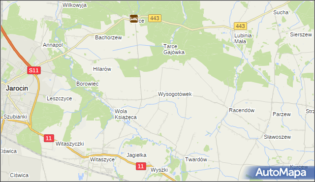 mapa Wysogotówek, Wysogotówek na mapie Targeo