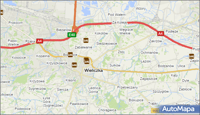 mapa Zabawa gmina Wieliczka, Zabawa gmina Wieliczka na mapie Targeo