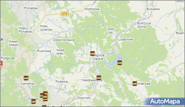 mapa Zagórze Śląskie, Zagórze Śląskie na mapie Targeo