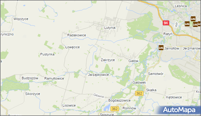 mapa Zakrzyce, Zakrzyce na mapie Targeo