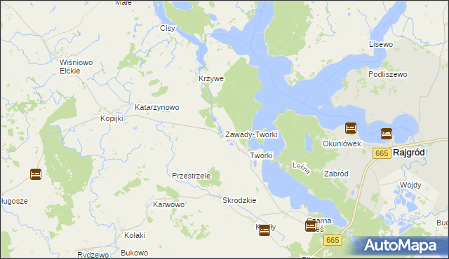 mapa Zawady-Tworki, Zawady-Tworki na mapie Targeo