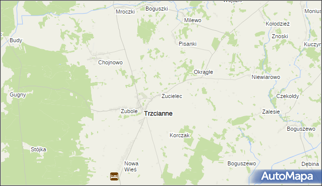 mapa Zucielec, Zucielec na mapie Targeo