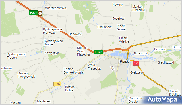 mapa Kębłów gmina Piaski, Kębłów gmina Piaski na mapie Targeo