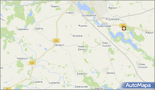 mapa Nowe Żeńsko, Nowe Żeńsko na mapie Targeo