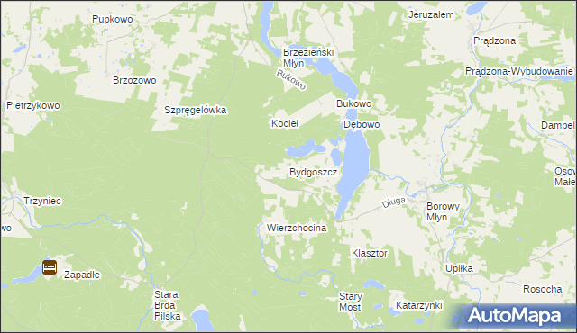 mapa Bydgoszcz gmina Lipnica, Bydgoszcz gmina Lipnica na mapie Targeo