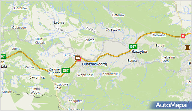 mapa Dolina gmina Szczytna, Dolina gmina Szczytna na mapie Targeo