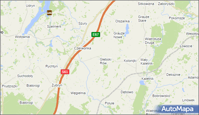 mapa Głęboki Rów, Głęboki Rów na mapie Targeo