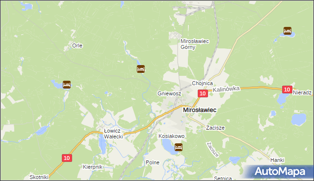 mapa Gniewosz, Gniewosz na mapie Targeo