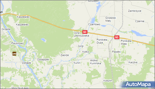 mapa Jurgi gmina Goworowo, Jurgi gmina Goworowo na mapie Targeo