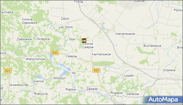 mapa Karmanowice, Karmanowice na mapie Targeo