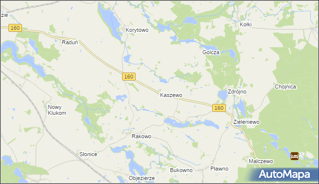 mapa Kaszewo, Kaszewo na mapie Targeo