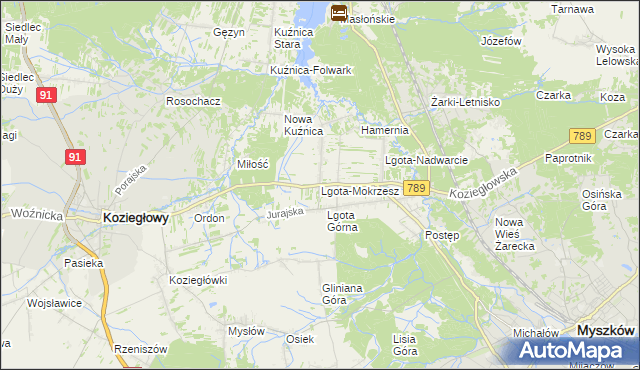 mapa Lgota-Mokrzesz, Lgota-Mokrzesz na mapie Targeo