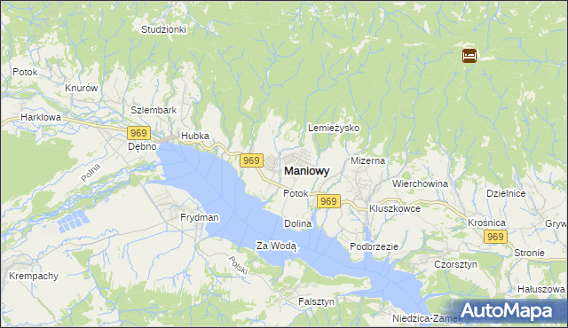 mapa Maniowy, Maniowy na mapie Targeo