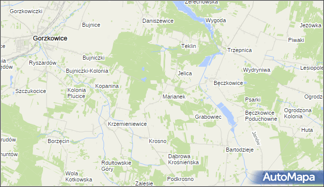 mapa Marianek, Marianek na mapie Targeo