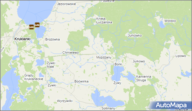 mapa Możdżany, Możdżany na mapie Targeo
