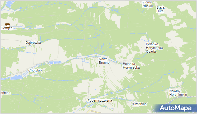 mapa Nowe Brusno, Nowe Brusno na mapie Targeo