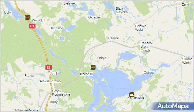 mapa Odoje, Odoje na mapie Targeo