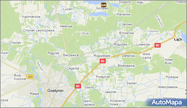 mapa Rogożewek, Rogożewek na mapie Targeo