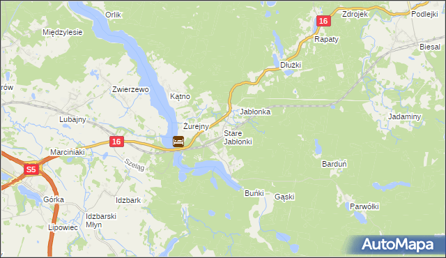mapa Stare Jabłonki, Stare Jabłonki na mapie Targeo