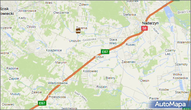 mapa Urzut, Urzut na mapie Targeo