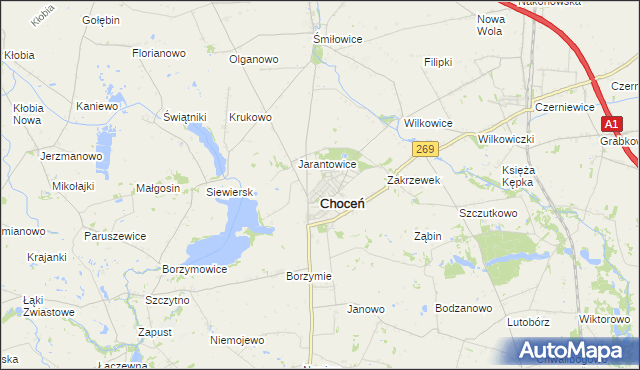 mapa Jerzewo gmina Choceń, Jerzewo gmina Choceń na mapie Targeo