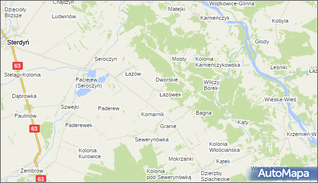 mapa Łazówek, Łazówek na mapie Targeo