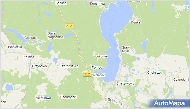 mapa Łukomie gmina Chojnice, Łukomie gmina Chojnice na mapie Targeo