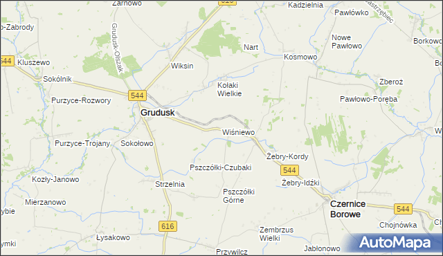 mapa Wiśniewo gmina Grudusk, Wiśniewo gmina Grudusk na mapie Targeo