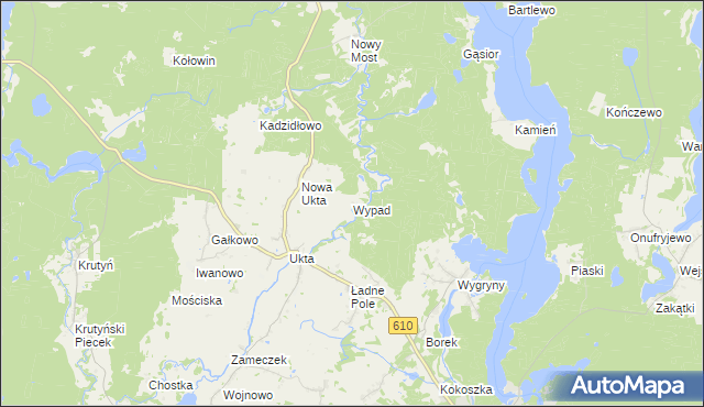 mapa Wypad, Wypad na mapie Targeo
