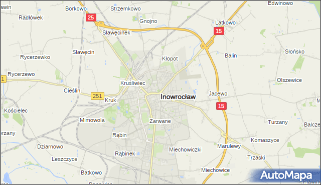 mapa Inowrocławia, Inowrocław na mapie Targeo