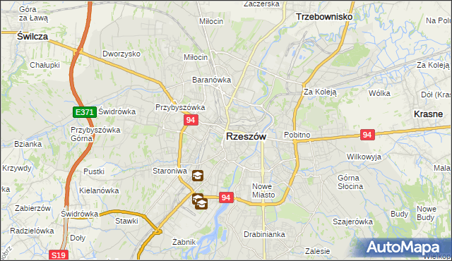 mapa Rzeszów, Rzeszów na mapie Targeo